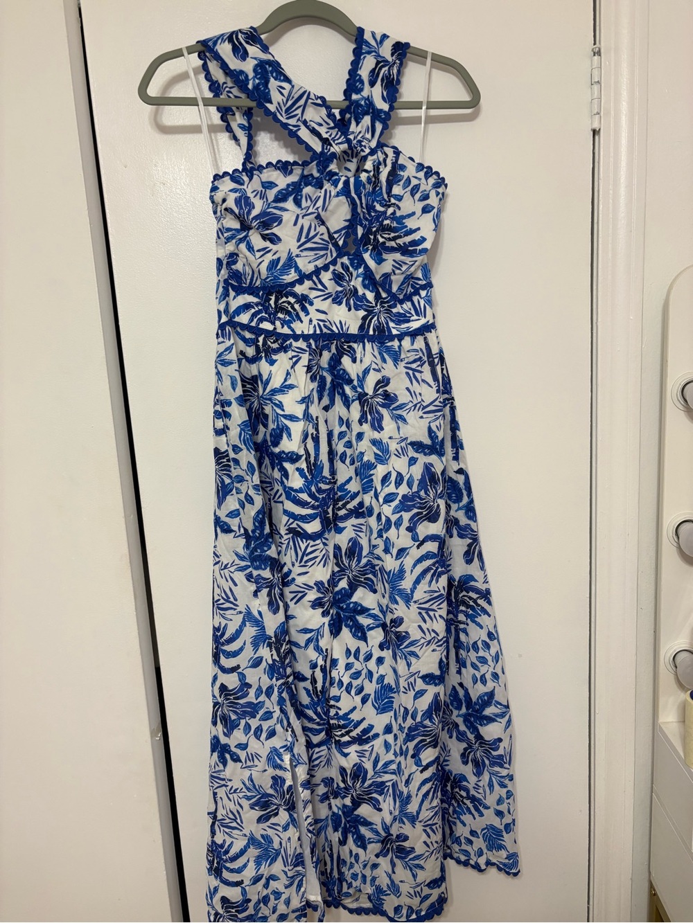 J.Marie Blue & White Floral Maxi Dress - Sleeveless Summer Sundress